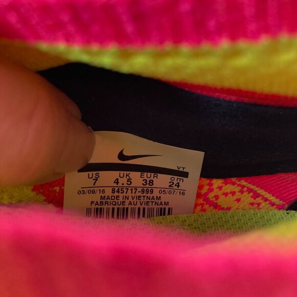 Womens Nike Zoom All Out Flyknit OC Unlimited Pink Green 7 845717-999 - Picture 7 of 9